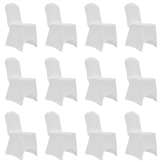 vidaXL Elastyczne pokrowce na krzesła, białe, 12 szt. vidaXL