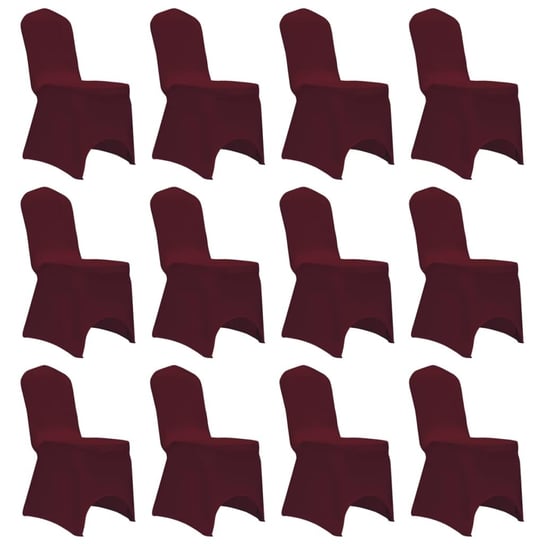 vidaXL Elastyczne pokrowce na krzesła, burgundowe, 12 szt. vidaXL