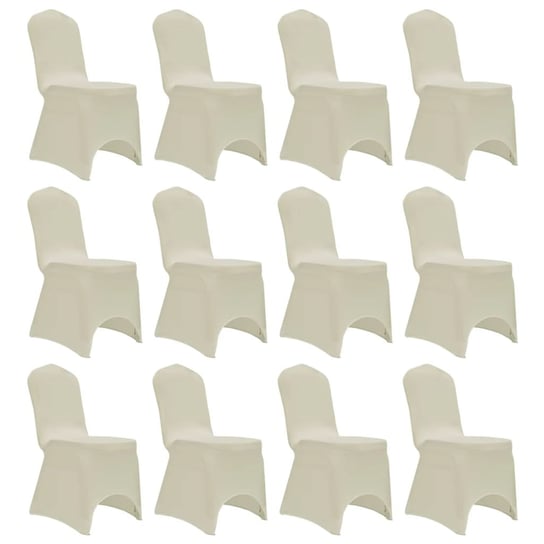 vidaXL Elastyczne pokrowce na krzesła, kremowe, 12 szt. vidaXL