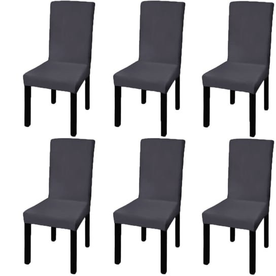 vidaXL Elastyczne pokrowce na krzesła w prostym stylu, 6 szt., antracyt vidaXL