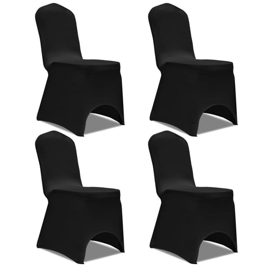 vidaXL Elastyczne pokrowce na krzesło czarne 4 szt. vidaXL