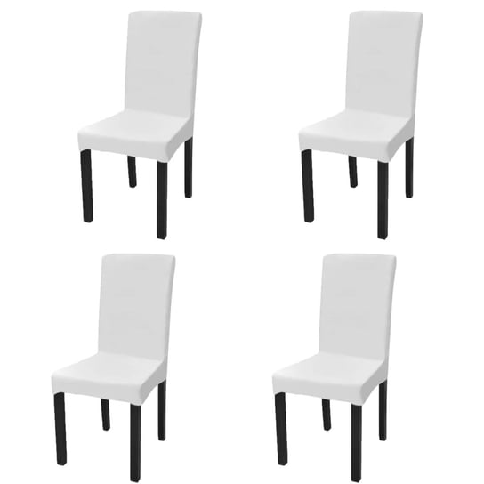 vidaXL Elastyczne pokrowce na krzesło w prostym stylu, białe, 4 szt. vidaXL