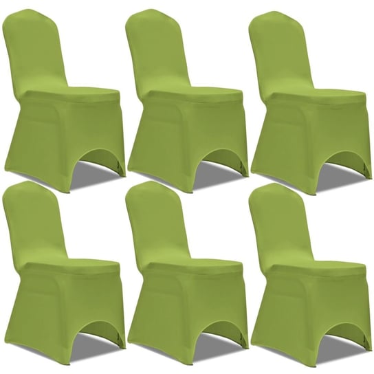 vidaXL Elastyczne pokrowce na krzesło zielone 6 szt. vidaXL