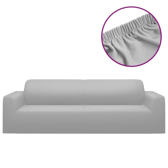 vidaXL Elastyczny pokrowiec na sofę 3-osobową, szary, dżersejowy vidaXL
