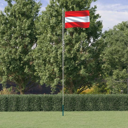 vidaXL Flaga Austrii z masztem, 6,23 m, aluminium vidaXL