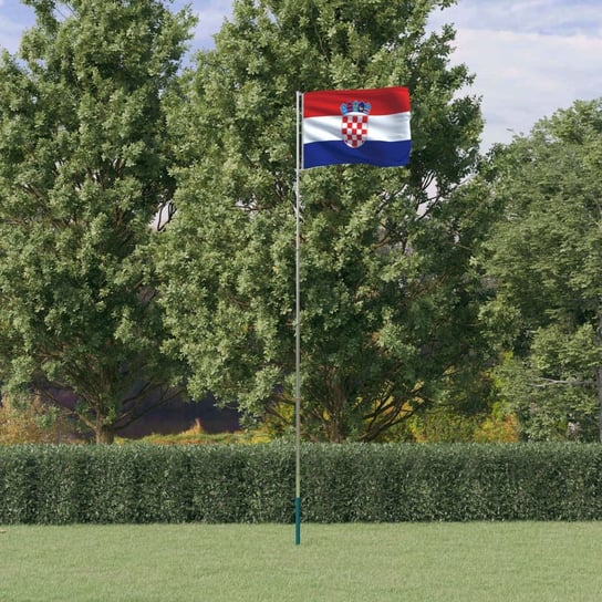 vidaXL Flaga Chorwacji z masztem, 5,55 m, aluminium vidaXL