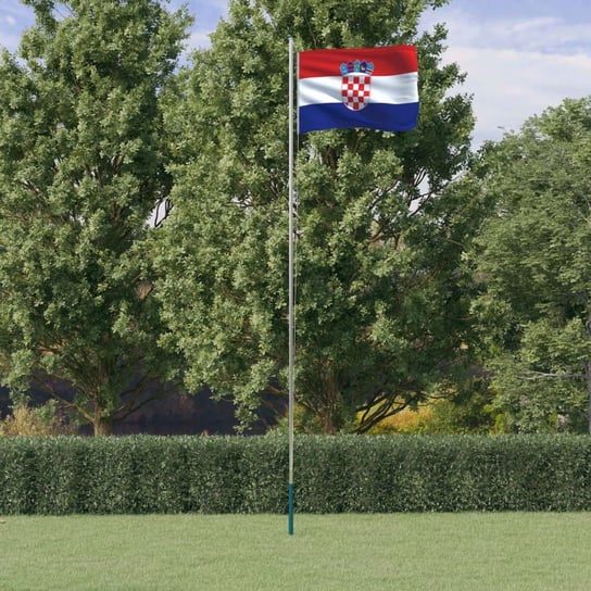 vidaXL Flaga Chorwacji z masztem, 6,23 m, aluminium vidaXL