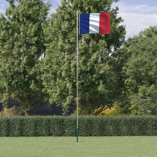 vidaXL Flaga Francji z masztem, 6,23 m, aluminium vidaXL