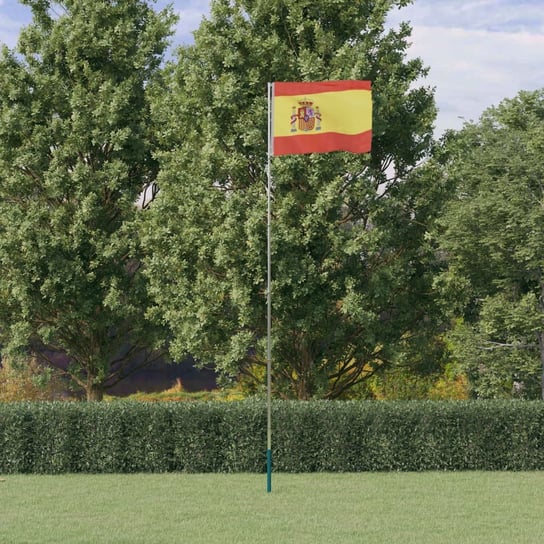 vidaXL Flaga Hiszpanii z masztem, 5,55 m, aluminium vidaXL
