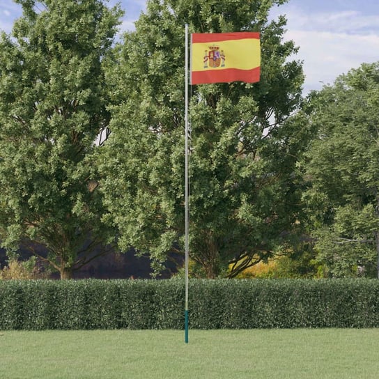 vidaXL Flaga Hiszpanii z masztem, 6,23 m, aluminium vidaXL
