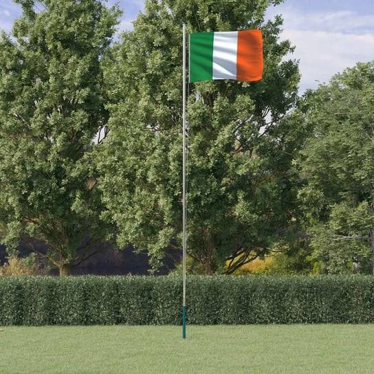 vidaXL Flaga Irlandii z masztem, 6,23 m, aluminium vidaXL