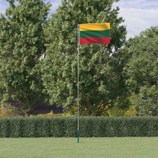 vidaXL Flaga Litwy z masztem, 5,55 m, aluminium vidaXL