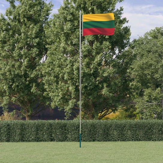 vidaXL Flaga Litwy z masztem, 6,23 m, aluminium vidaXL