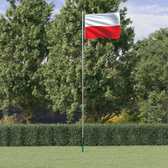 vidaXL Flaga Polski z masztem, 6,23 m, aluminium vidaXL