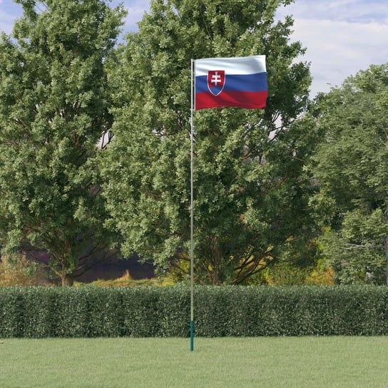 vidaXL Flaga Słowacji z masztem, 5,55 m, aluminium vidaXL