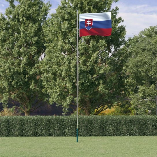 vidaXL Flaga Słowacji z masztem, 6,23 m, aluminium vidaXL