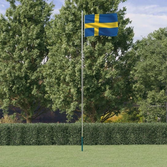 vidaXL Flaga Szwecji z masztem, 6,23 m, aluminium vidaXL