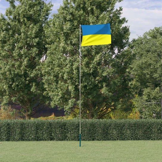 vidaXL Flaga Ukrainy z masztem, 5,55 m, aluminium vidaXL
