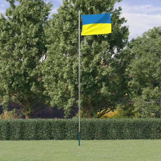 vidaXL Flaga Ukrainy z masztem, 6,23 m, aluminium vidaXL