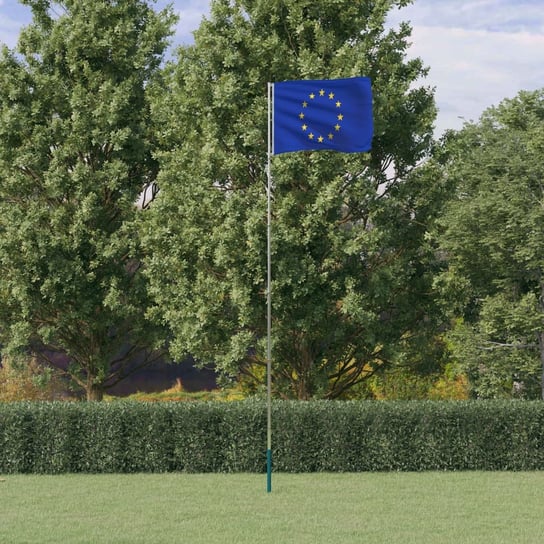 vidaXL Flaga Unii Europejskiej z masztem, 5,55 m, aluminium vidaXL
