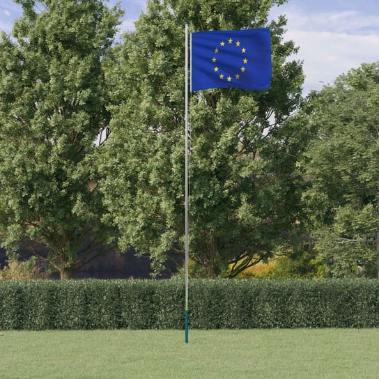 vidaXL Flaga Unii Europejskiej z masztem, 6,23 m, aluminium vidaXL