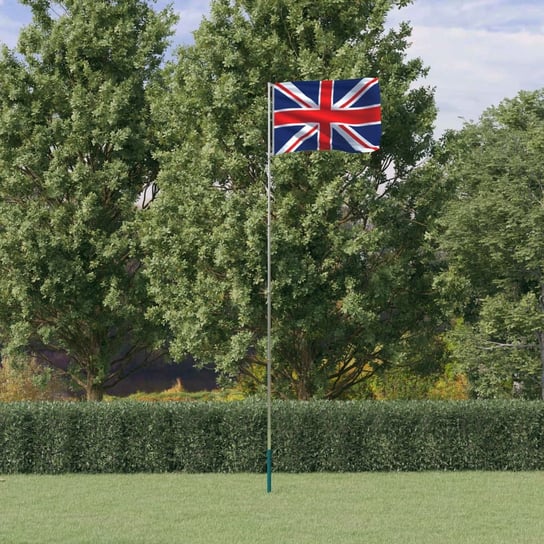 vidaXL Flaga Wielkiej Brytanii z masztem, 5,55 m, aluminium vidaXL