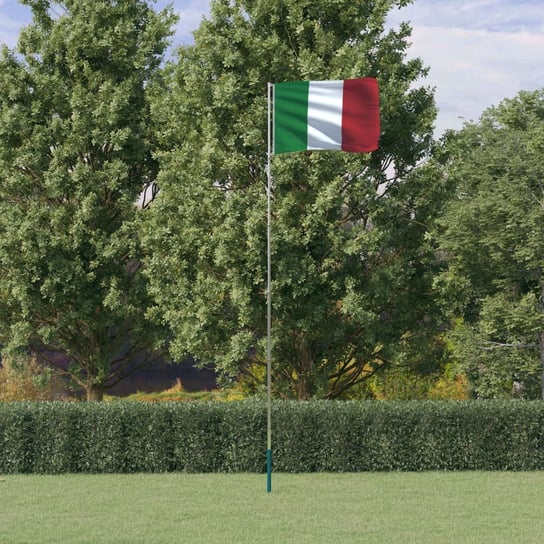 vidaXL Flaga Włoch z masztem, 5,55 m, aluminium vidaXL