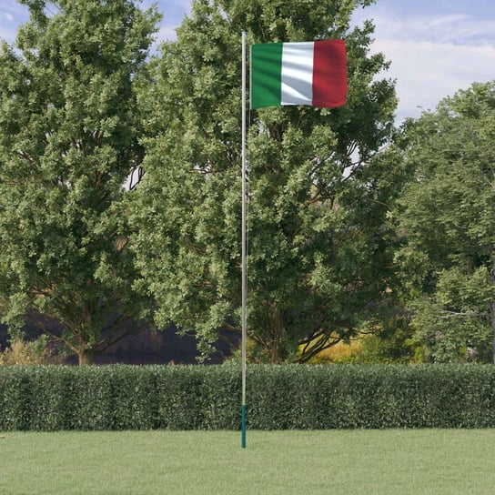 vidaXL Flaga Włoch z masztem, 6,23 m, aluminium vidaXL