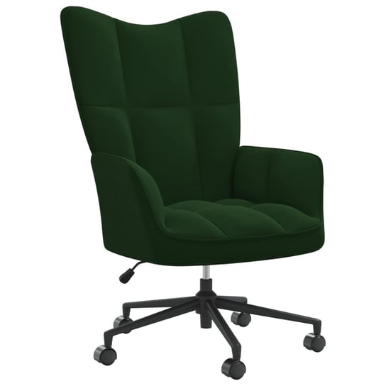 vidaXL Fotel, Ciemnozielony, Obity Aksamitem! vidaXL