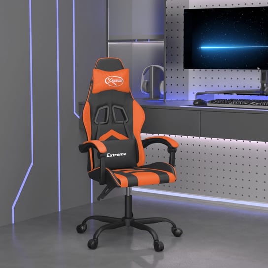 Vidaxl fotel gamingowy, czarno-pomarańczowy, sztuczna skóra vidaXL