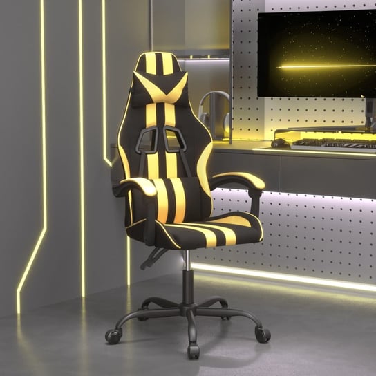 Vidaxl fotel gamingowy, czarno-złoty, sztuczna skóra vidaXL