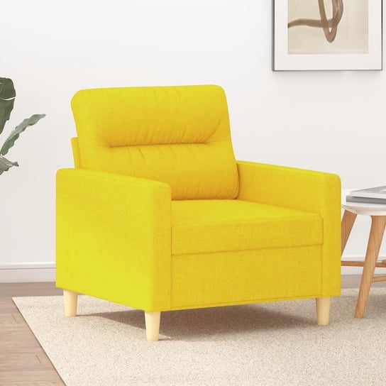 vidaXL Fotel, jasnożółty, 60 cm, obity tkaniną vidaXL