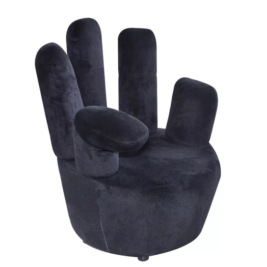 vidaXL Fotel w kształcie dłoni, czarny, aksamit vidaXL