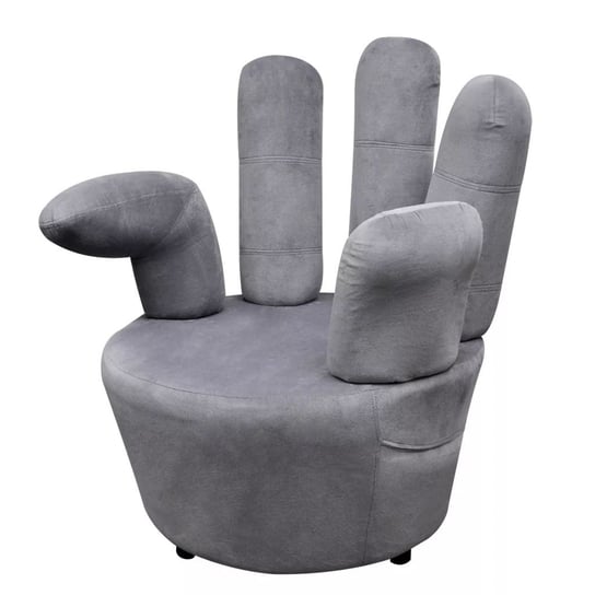 vidaXL Fotel w kształcie dłoni, szary, aksamit vidaXL