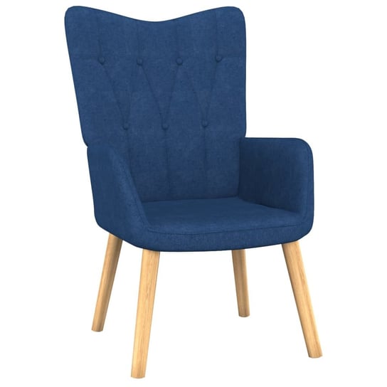vidaXL Fotel z podnóżkiem, 62 x 68,5 x 96 cm, niebieski, obity tkaniną vidaXL