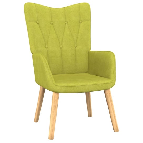 vidaXL Fotel z podnóżkiem, 62 x 68,5 x 96 cm, zielony, obity tkaniną vidaXL
