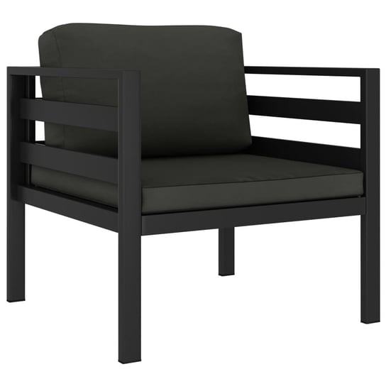 vidaXL Fotel z poduszkami, aluminium, antracytowy vidaXL