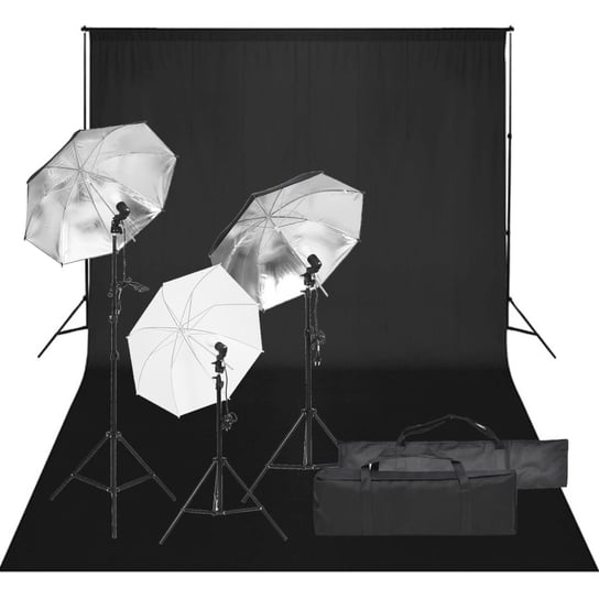 vidaXL Fotograficzny zestaw studyjny z lampami i tłem vidaXL