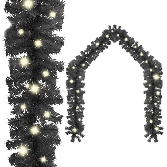vidaXL Girlanda świąteczna z lampkami LED, 10 m, czarna vidaXL