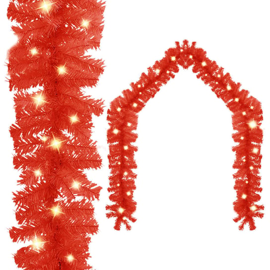 vidaXL Girlanda świąteczna z lampkami LED, 10 m, czerwona vidaXL