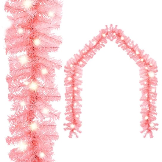 vidaXL Girlanda świąteczna z lampkami LED, 10 m, różowa vidaXL