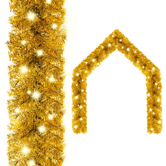 vidaXL Girlanda świąteczna z lampkami LED, 10 m, złota vidaXL