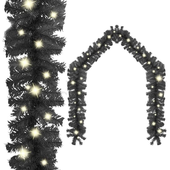 vidaXL Girlanda świąteczna z lampkami LED, 20 m, czarna vidaXL
