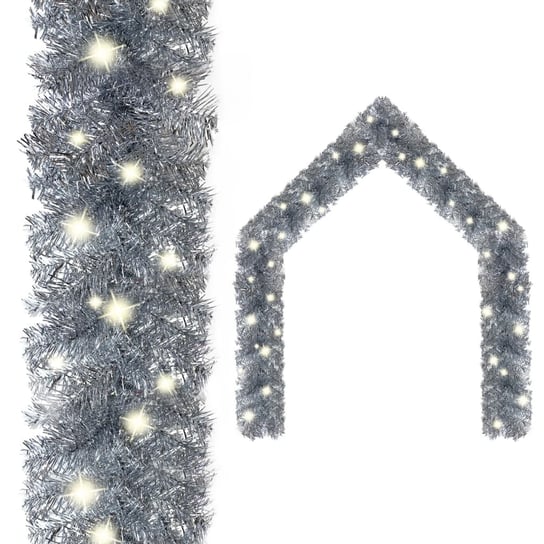 vidaXL Girlanda świąteczna z lampkami LED, 5 m, srebrna vidaXL