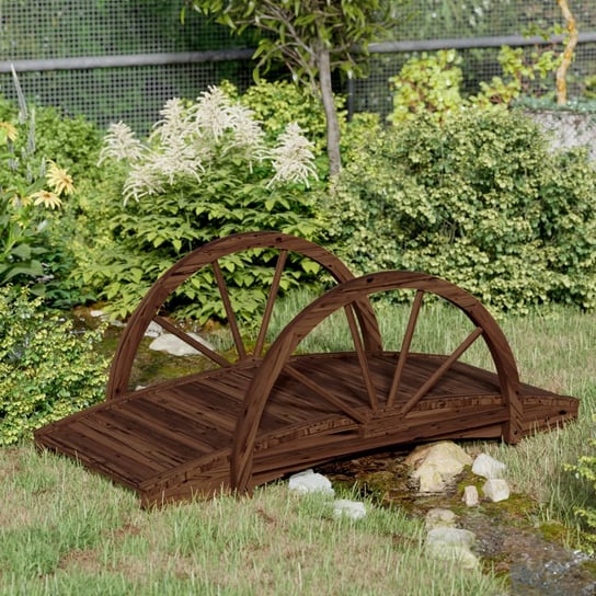 vidaXL Kładka ogrodowa z połówkami koła, 99x50x38 cm, drewno jodłowe vidaXL