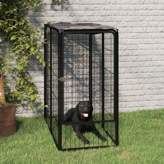 vidaXL Kojec dla psa, 6 paneli, czarny, 50x100 cm, stalowy vidaXL