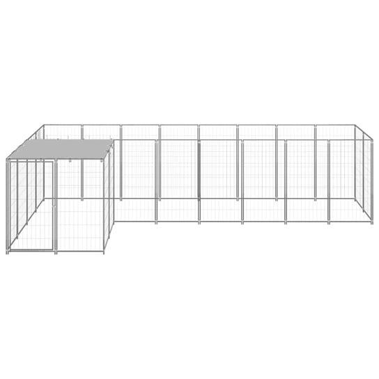 vidaXL Kojec dla psa, srebrny, 6,05 m², stalowy vidaXL