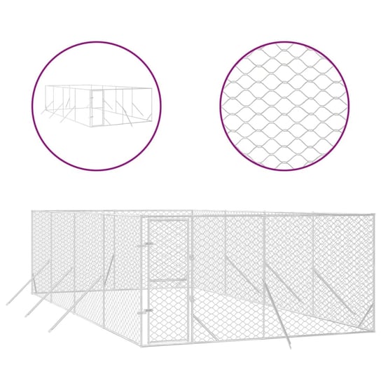 Vidaxl Kojec Zewnętrzny Dla Psa, 4X8X2 M, Stal Galwanizowana vidaXL