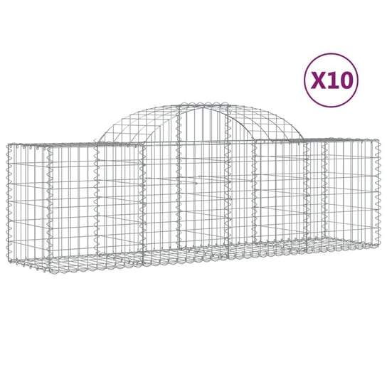 vidaXL Kosze gabionowe, 10 szt, 200x50x60/80 cm, galwanizowane żelazo vidaXL