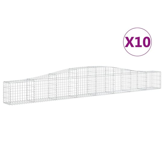 vidaXL Kosze gabionowe, 10 szt, 400x30x40/60 cm, galwanizowane żelazo vidaXL